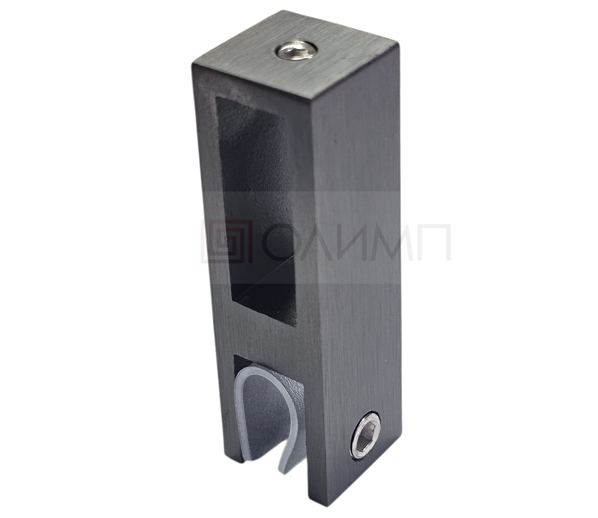 О-017 Gun Metal SUS 304 Крепление трека 30х10 mm к стеклу проходное